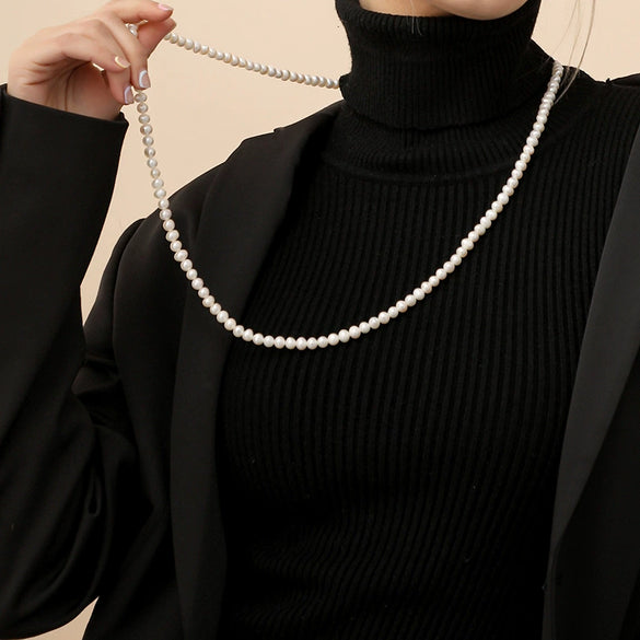 Wholesale Women's Retro Pearl Jewelry Ball Chain Necklace With Drop Shape Design And Electroplating Treatment