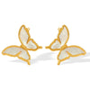 Wholesale Women's Retro Shell Butterfly 316L Stainless Steel Electroplated Earrings