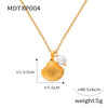 Wholesale Women's Retro Shell Pendant Earrings And High Grade Freshwater Pearl Necklace Set In Titanium Steel With Electroplating Treatment