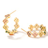 Wholesale Women's Retro Simple High Sense Ins Micro Set Zircon Four Leaf Clover Earrings Copper Jewelry