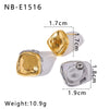 Wholesale Women's Retro Simple Irregular Stainless Steel Earrings With Geometric Heart And Flower Patterns Vacuum Plated In Furnace With 18K Gold