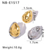 Wholesale Women's Retro Simple Irregular Stainless Steel Earrings With Geometric Heart And Flower Patterns Vacuum Plated In Furnace With 18K Gold