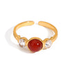 Wholesale Women's Retro Simple Light Luxury Ushaped Stainless Steel Ring Jewelry With Electroplating Design