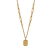 Wholesale Women's Retro Simple Square Geometric Plaid 316L Stainless Steel And 316L Stainless Steel Pendant Necklace
