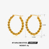 Wholesale Women's Retro Stainless Steel Geometric Oval Electroplated Earrings