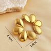 Wholesale Women's Retro Stainless Steel Geometric Striped Linear Flower Earrings With Electroplating