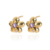 Wholesale Women's Retro Stainless Steel Imitation Pearl Heart Flower Bow Geometric Earrings With Electroplating