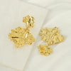 Wholesale Women's Retro 316L Stainless Steel Irregular Lava Leaf Earrings With 18K Gold Plated Electroplating Design