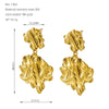 Wholesale Women's Retro 316L Stainless Steel Irregular Lava Leaf Earrings With 18K Gold Plated Electroplating Design
