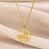 Wholesale Women's Retro Stainless Steel Love Necklace With Heart Shape Letters Pendant And Cross Chain Electroplated