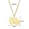 Wholesale Women's Retro Stainless Steel Love Necklace With Heart Shape Letters Pendant And Cross Chain Electroplated