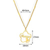Wholesale Women's Retro Stainless Steel Love Necklace With Heart Shape Letters Pendant And Cross Chain Electroplated