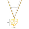 Wholesale Women's Retro Stainless Steel Love Necklace With Heart Shape Letters Pendant And Cross Chain Electroplated