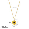 Wholesale Women's Retro Stainless Steel Necklace With Turquoise Inlay Embossed Round Pendant And O Chain Vacuum Real Gold Electroplated In Pvd Furnace