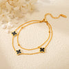 Wholesale Women's Retro Star Pattern Titanium Steel Electroplated Anklet