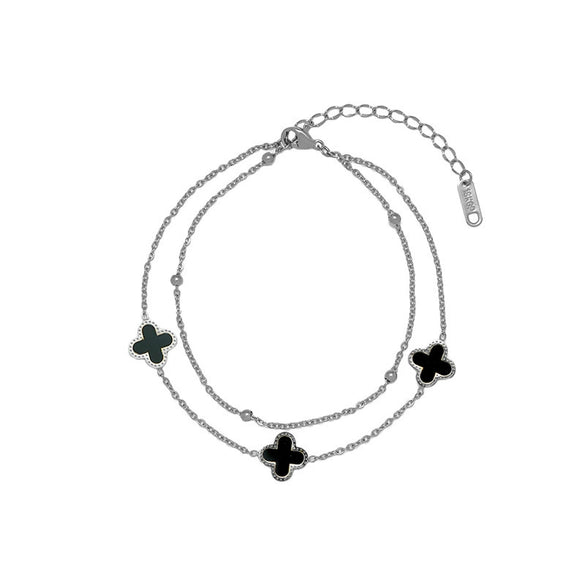 Wholesale Women's Retro Star Pattern Titanium Steel Electroplated Anklet