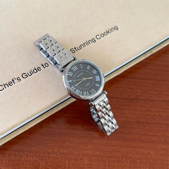 Wholesale Women's Retro Style Alloy Case Stainless Steel Buckle Round Dial Watch