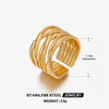 Wholesale Women's Retro Style Geometric Stainless Steel Ring 18K Gold Plated