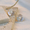 Wholesale Women's Retro Style Natural Freshwater Pearl S925 Silver Flower Zircon Nearly Round Earrings