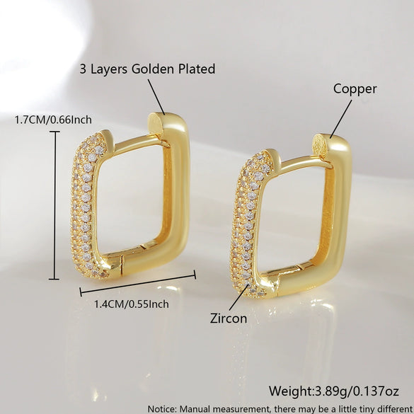 Wholesale Women's Retro Stylish Geometric Copper Electroplated Earrings