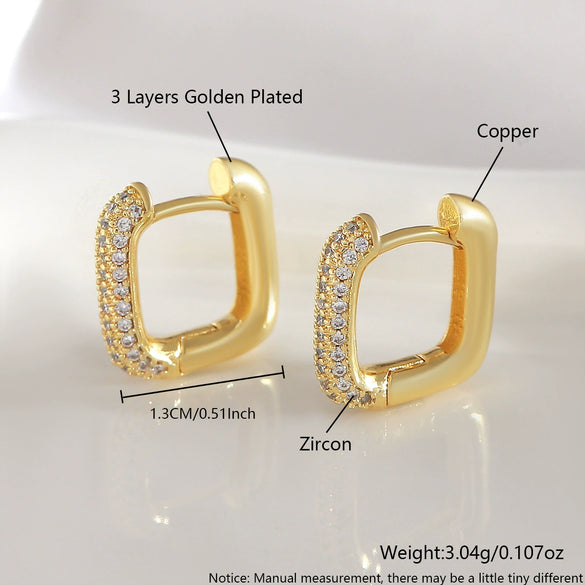 Wholesale Women's Retro Stylish Geometric Copper Electroplated Earrings