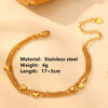 Wholesale Women's Retro Titanium Steel And Stainless Steel Multiple Peach Heart Doublelayer Anklet With Heart Pendant Foot Jewelry