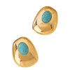 Wholesale Women's Retro Versatile Geometric Alloy Electroplated Oval Resin Emerald Earrings