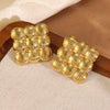 Wholesale Women's Retro Woven Geometric Electroplated Stainless Steel Earrings Ins Style