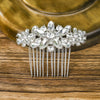 Wholesale Women's Rhinestone Alloy Wedding Hair Comb With Flower Pattern And Alloy Casting Electroplating Process