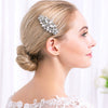 Wholesale Women's Rhinestone Alloy Wedding Hair Comb With Flower Pattern And Alloy Casting Electroplating Process