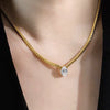 Wholesale Women's Rhinestone Electroplated Drop Shape Necklace In Old Money And Minimalist Style