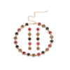 Wholesale Women's Rhinestone Inlaid Clavicle Chain Necklace And Earrings Set Vintage Fashion Geometric Jewelry