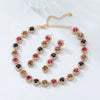Wholesale Women's Rhinestone Inlaid Clavicle Chain Necklace And Earrings Set Vintage Fashion Geometric Jewelry