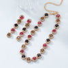 Wholesale Women's Rhinestone Inlaid Clavicle Chain Necklace And Earrings Set Vintage Fashion Geometric Jewelry