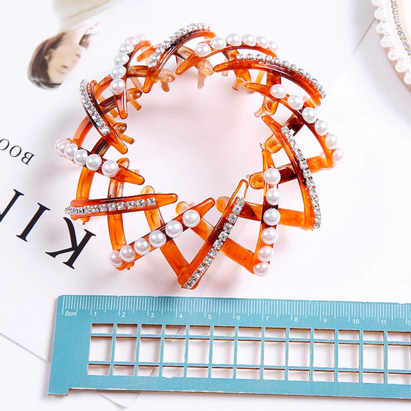 Wholesale Women's Rhinestone Ponytail Clip Handmade Ball Head Hair Grip