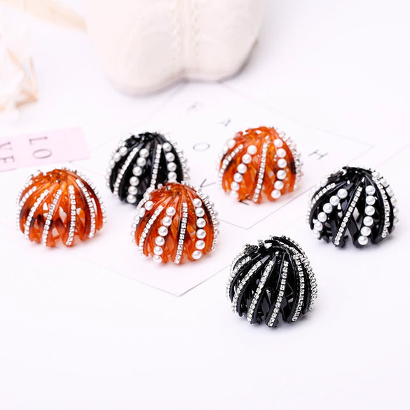 Wholesale Women's Rhinestone Ponytail Clip Handmade Ball Head Hair Grip