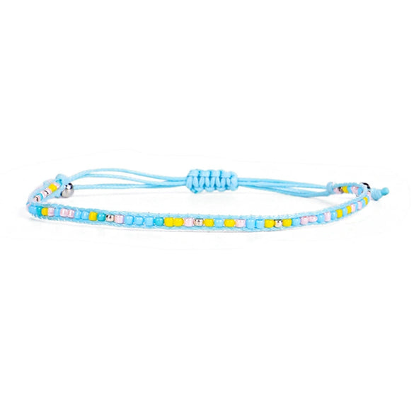 Wholesale Women's Rice Bead Hand Woven Bohemian Color Bracelet With Geometric Design