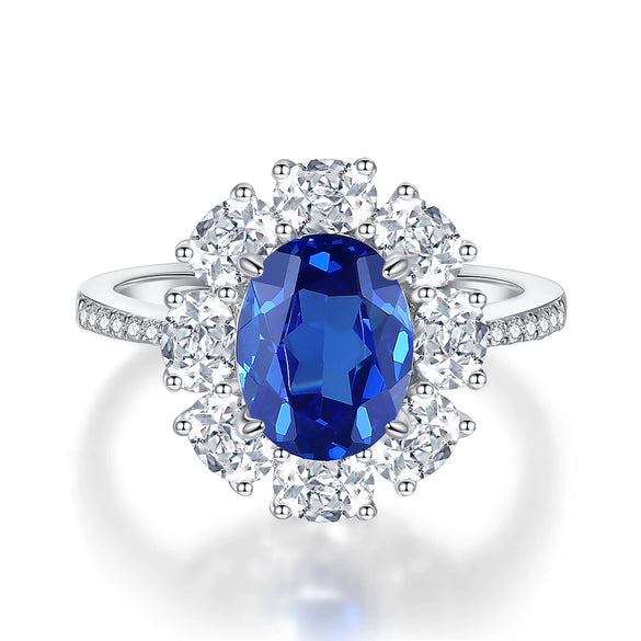 Wholesale Women's Ring S925 Sterling Silver Flower Pattern Electroplated With Zircon