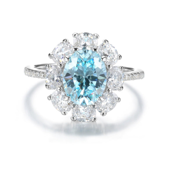 Wholesale Women's Ring S925 Sterling Silver Flower Pattern Electroplated With Zircon