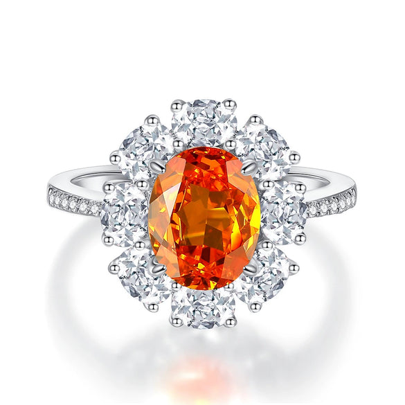 Wholesale Women's Ring S925 Sterling Silver Flower Pattern Electroplated With Zircon