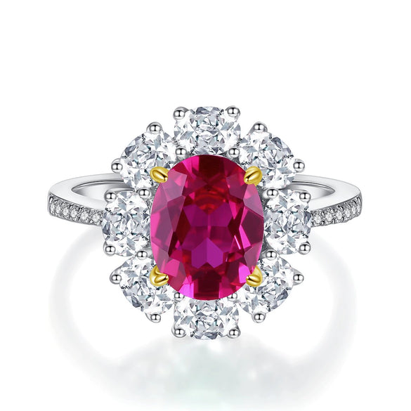 Wholesale Women's Ring S925 Sterling Silver Flower Pattern Electroplated With Zircon