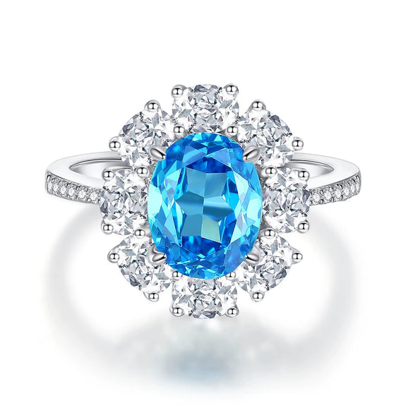 Wholesale Women's Ring S925 Sterling Silver Flower Pattern Electroplated With Zircon