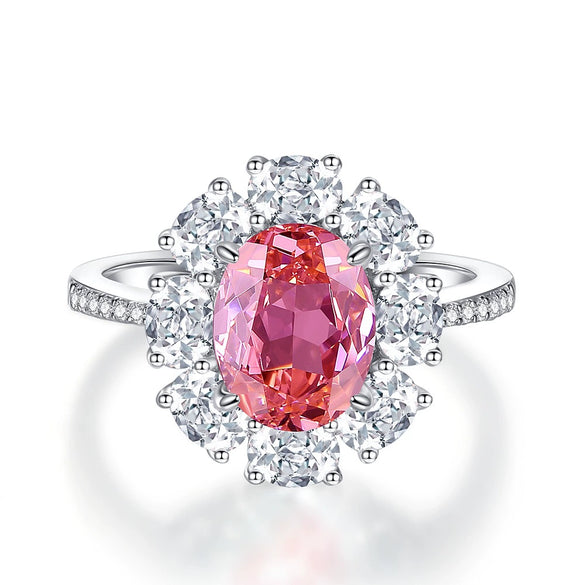 Wholesale Women's Ring S925 Sterling Silver Flower Pattern Electroplated With Zircon