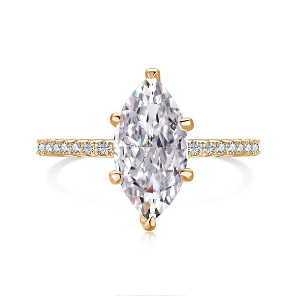 Wholesale Women's Ring S925 Sterling Silver Geometric Design Electroplated With Ice Flower High Carbon Diamond Zircon