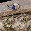 Wholesale Women's Ring S925 Sterling Silver Geometric Design Set With Gemstones