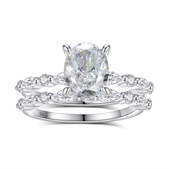 Wholesale Women's Ring 925 Silver Horse Eye Round With Geometric Style And Electroplating Treatment