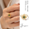 Wholesale Women's Ring Stainless Steel Inlaid African Turquoise Sun Shape Electroplating Geometric Style