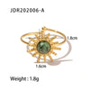 Wholesale Women's Ring Stainless Steel Inlaid African Turquoise Sun Shape Electroplating Geometric Style