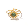 Wholesale Women's Ring Stainless Steel Inlaid African Turquoise Sun Shape Electroplating Geometric Style