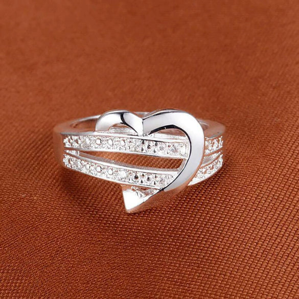 Wholesale Women's Rings Copper Heart Shaped Geometric Casual Style Zircon